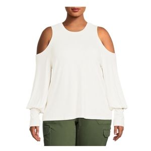 Terra & Sky Cold Shoulder Top